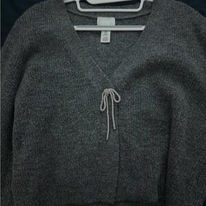 H&M Charcoal V-Neck Blouse